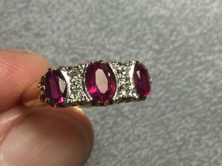 Vintage 18ct Gold Platinum Ruby And Diamond Ring - Size; 7 1/4