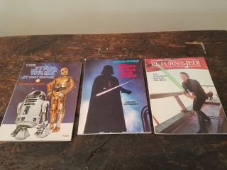 3 Vintage Star Wars Movie Story Book Empire Jedi Scholastic