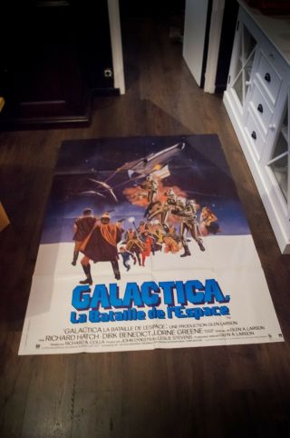 Battlestar Galactica 4x6 Ft Vintage French Grande Movie Poster 1978