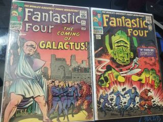 Fantastic Four 48 And 49 1966 1st App.  Galactus,  Silver Surfer; Present Well