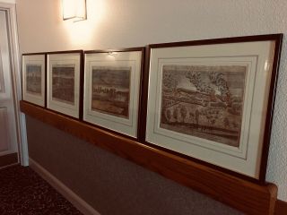 Set Of 4 Custom Framed And Matted Amos Doolittle Revolutionary War Prints