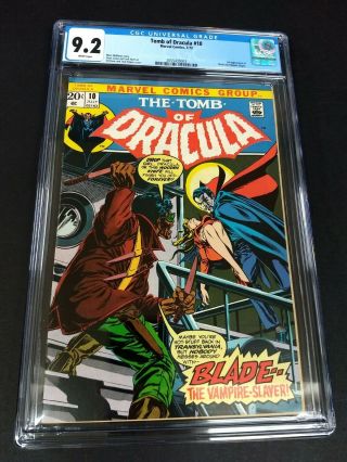Tomb Of Dracula 10 Cgc 9.  2 White Pages - First 1st Blade - Case