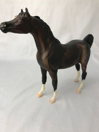 Vintage Breyer Molding Co Horse Figure Plastic Brown White & Black 7 " H X 8.  5 " L