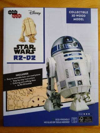 Loot Crate Exclusive Star Wars R2 - D2 Incredibuilds 3d Wood Model