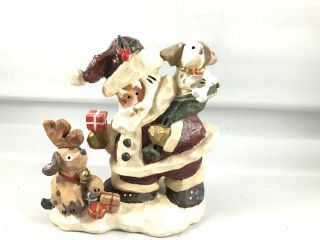 Kurt S.  Adler Santa Claus And Dogs With Presents Figurine