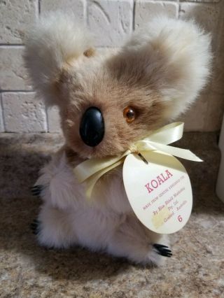 Vintage Koala Bear 6 " Kangaroo Fur Stuffed Souvenir Made In Australia