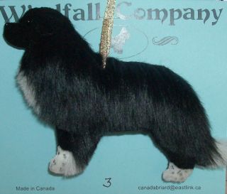 Black With White Newfoundland Dog Soft Plush Christmas Canine Ornament 3 By Wc