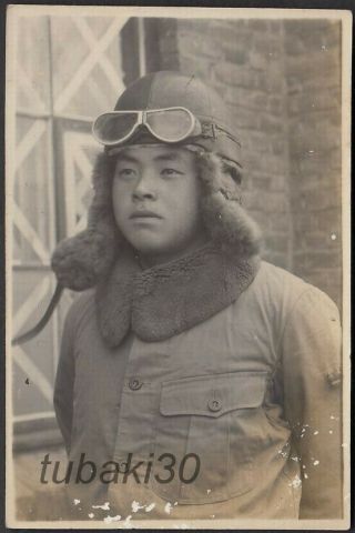 B17 Wwii Japanese Army Photo Tank Soldier With Winter Uniform