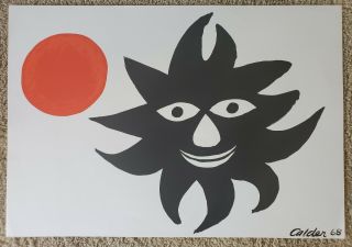 Alexander Calder Art Lithograph 1968 Red Sun Plate Signed