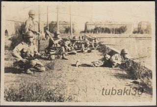 B11 Imperial Japanese Army Photo Sailors With Bayonet In China Battlefield