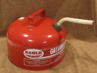 Vintage Eagle Galvanized Metal 2 1/2 Gallon Gas Can Model Sp 2 1/2 With Spout