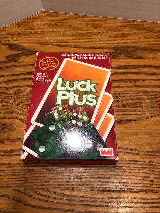 Vintage 1983 Luck Plus Card Dice Game Complete By Uno