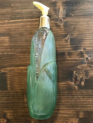 Avon Vintage Golden Harvest Corn On Cob Glass Bottle Lotion Soap Pump Dispenser