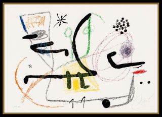 Joan Miro Color Lithograph Hand Signed Abstract Acrosticas Jardin Art 2