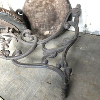 2 Vintage Industrial Swing Out Stool Seats 1867 Antique Victorian Cast Iron 2