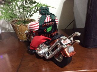 Christmas Santa Claus On Motorcycle Chopper - Animated -