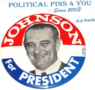1964 Lyndon B.  Johnson Lbj Campaign Pin Pinback Button Political Presidential