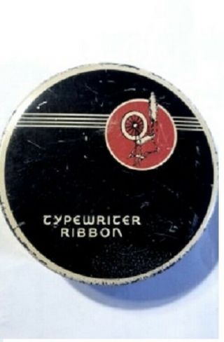 Vintage Underwood Typewriter Ribbon Tin Case; Spinning Wheel Cover; Milwaukee
