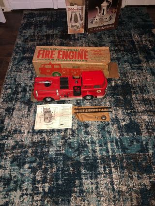 Vintage 1960’s Texaco Fire Engine Scale Model Heavy Steel Truck