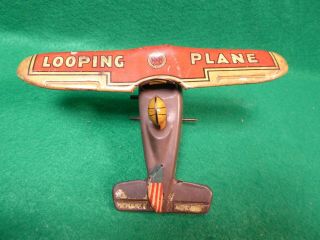 VINTAGE 1940 ' s MARX LOOPING PLANE TIN WIND UP AIRPLANE 3