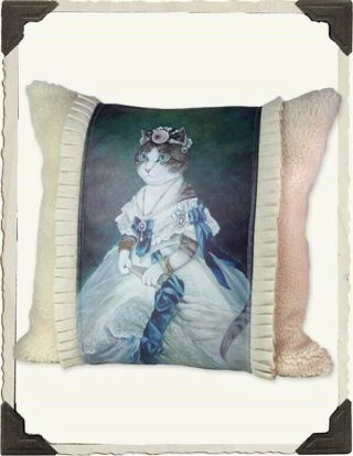 Victorian Trading Co Hrh Princess Kitty Cat Queen Pillow Nib