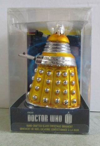 Mip 2012 Kurt S.  Adler Bbc Doctor Who Yellow Dalek Glass Christmas Ornament