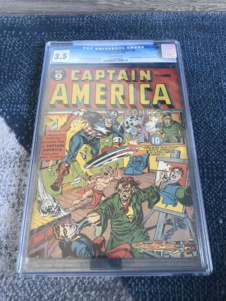 Captain America Comics 9.  Cgc 3.  5 Ow.  Golden Age Timely.  Jack Kirby Joe Simon
