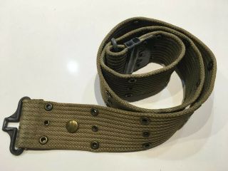Wwii U.  S.  Army Khaki Combat Web Gear Pistol Belt M - 1936 Ww2