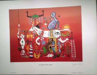 Jonathan Winters Artist Comedian A Light In The Attic Lithograph Signed Numbered