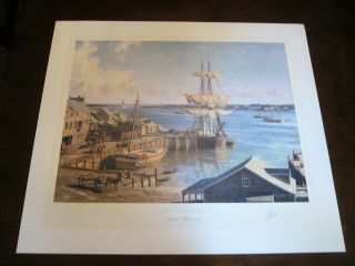 John Stobart Print Marblehead: Appleton’s Wharf In 1850 Signed Numbered 656/850