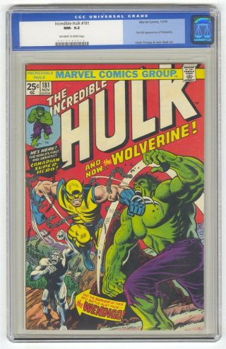 Incredible Hulk 181 Cgc 9.  2 Marvel Key 1st Wolverine Old Label