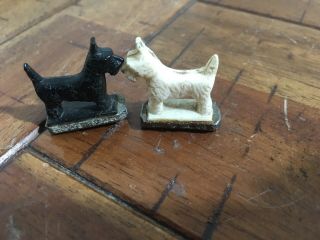Vintage Old Tricky Dogs Magnetic Black & White Scotty Dogs - Magnet Magic