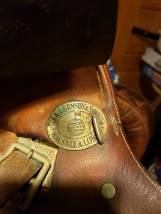 Vintage,  J.  A.  Barnsby And Sons Brown Leather Riding Saddle