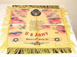 Wwii Us Army Air Corps Force Souvenir Pillow Cover Hendrick 