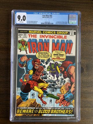 Iron Man 55 Cgc 9.  0 White Pages 1st Thanos And Drax