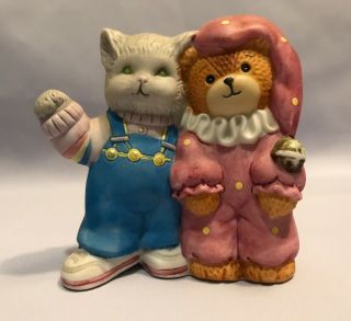 Lucy And Me Christmas Bear Ruffles Cat And Clown Birthday Figure Enesco 1988 G25