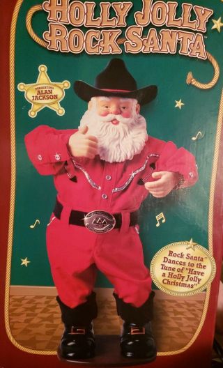 Holly Jolly Rockin Santa Alan Jackson Animated Dancing Christmas Figure Western