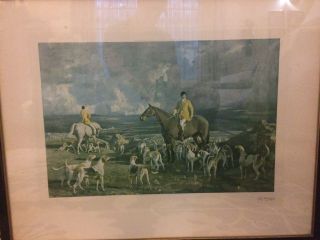 Pencil Signed Sir Alfred Munnings Artist Print “the Kilkenny Hounds”