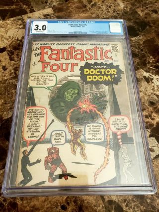 Fantastic Four 5 Cgc 3.  0 Off - White Pages 1st Apperance Of Dr.  Doom
