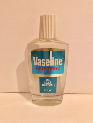 Vintage Vaseline Hair Tonic Scalp Conditioner Glass Bottle 10 Oz.  Mens Hair