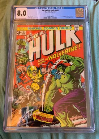Incredible Hulk 181 Cgc 8.  0 (ow - W) 1st Appearance Of Wolverine