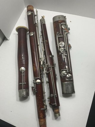Vintage Bassoon Wooden Non Playing For Parts/repair.  No Case