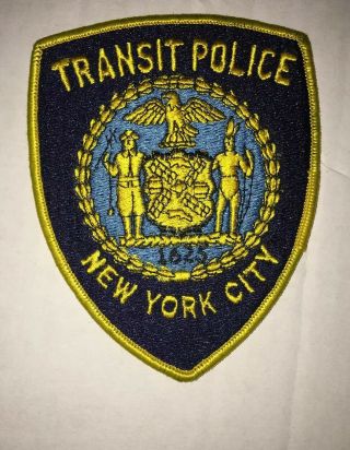 York City Transit Police Shoulder Patch Vintage Vhtf - Merged With Nypd