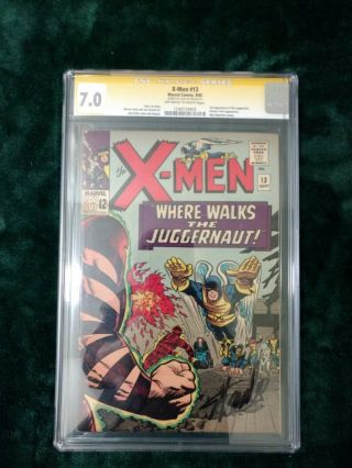 X - Men 13 Cgc Ss 7.  0 (f/vf) - Signed By Stan Lee - 2nd App.  Of The Juggernaut