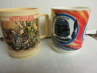 2 Vintage Star Wars Empire Strikes Back Return Of The Jedi Mugs 1980 