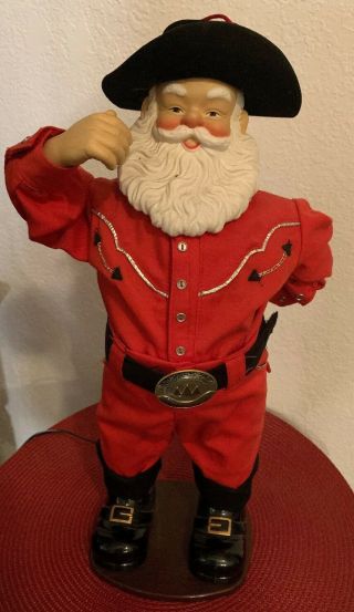 Holly Jolly Rock Santa Singing Dancing Cowboy Alan Jackson Christmas 1999