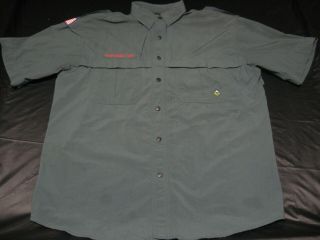 Official Bsa Boy Scout Venturing Adult Med Green Uniform Short Sleeve Shirt