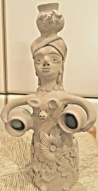 Vintage Signed Bertha Blanco Nunez Oaxaca Mexican Ceramic Folk Art