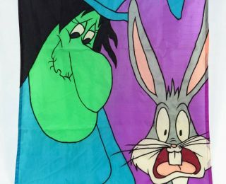 Vintage Looney Tunes Flag Bugs Bunny Witch Hazel Decorative Halloween 1996 2