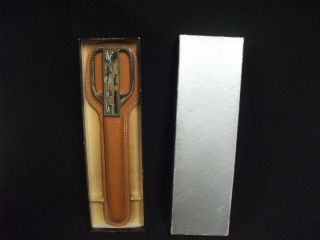 Vintage Solingen Scissor & Letter Opener With Leather Case Made In Germany.